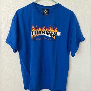 Thrasher Magazine Blue Vintage Skateboard T-Shirt Medium